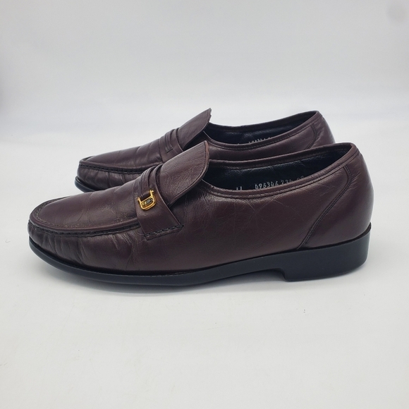 Florsheim Shoes Men 10.5D Riva Moc Toe Bit Loafers Burgundy - Picture 1 of 13